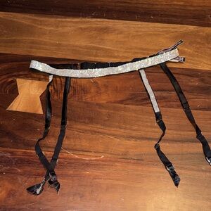 Victoria's Secret Black and Silver Garter Belt